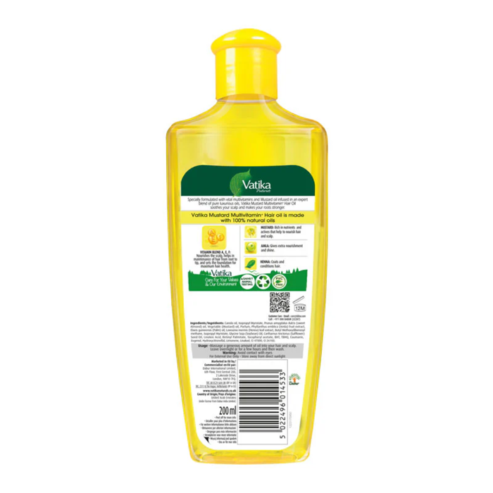Vatika mustard multivitamin hair oil for hair growth dandruff control and strong shiny healthy hair