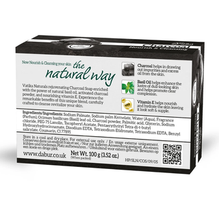 vatika naturals charcoal soap 100g deep cleanse detox skin purifying body soap herbal skincare soap