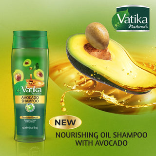 Vatika Naturals avocado oil shampoo 425ml for detoxifying scalp and nourishing smooth healthy hair