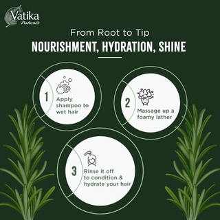 Vatika rosemary shampoo 425ml for strengthening refreshing smooth shiny healthy hair