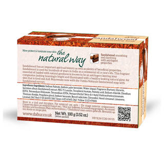 Vatika sandalwood soap for nourishing brightening smooth glowing skin with calming fragrance