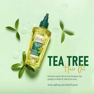 Vatika tea tree hair oil 100ml for dandruff control healthy scalp soft smooth shiny hair