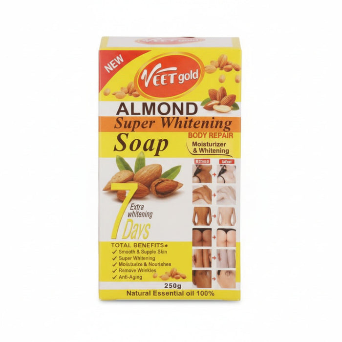 Veet Gold Almond Super Whitening Soap 250g | Brightening Moisturizing Bar