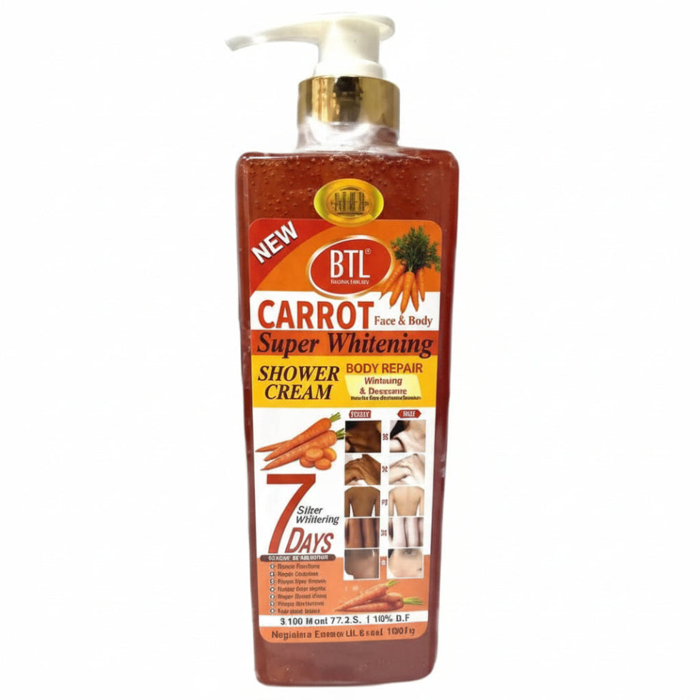 Veet Gold carrot whitening shower cream for brightening and moisturizing skin daily