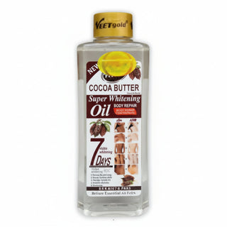 Veet Gold cocoa butter whitening oil for deep hydration and dark spot skin tone care