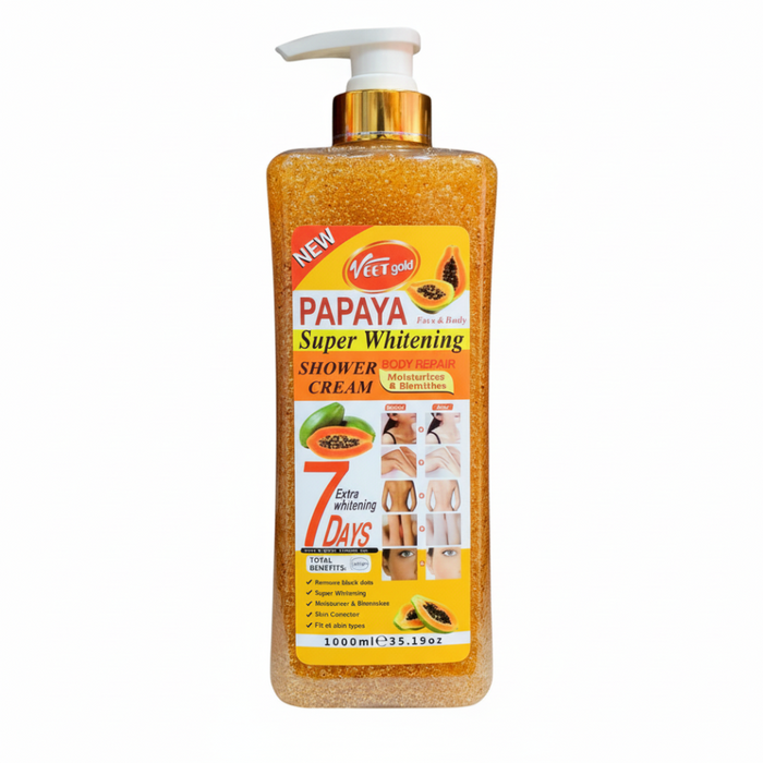Veet Gold papaya whitening shower cream for 7 days brightening and smooth skin care