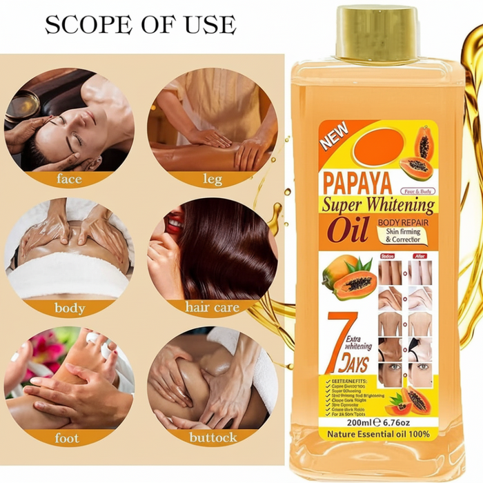 Veet Gold papaya whitening oil for brightening glow in 7 days and smooth skin care