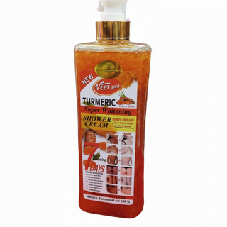 Veet Gold turmeric shower cream for brightening dark spot removal and smooth skin care