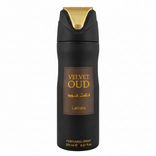 Velvet Oud deodorant body spray 200ml rich oud musky woody unisex perfume by Lattafa

