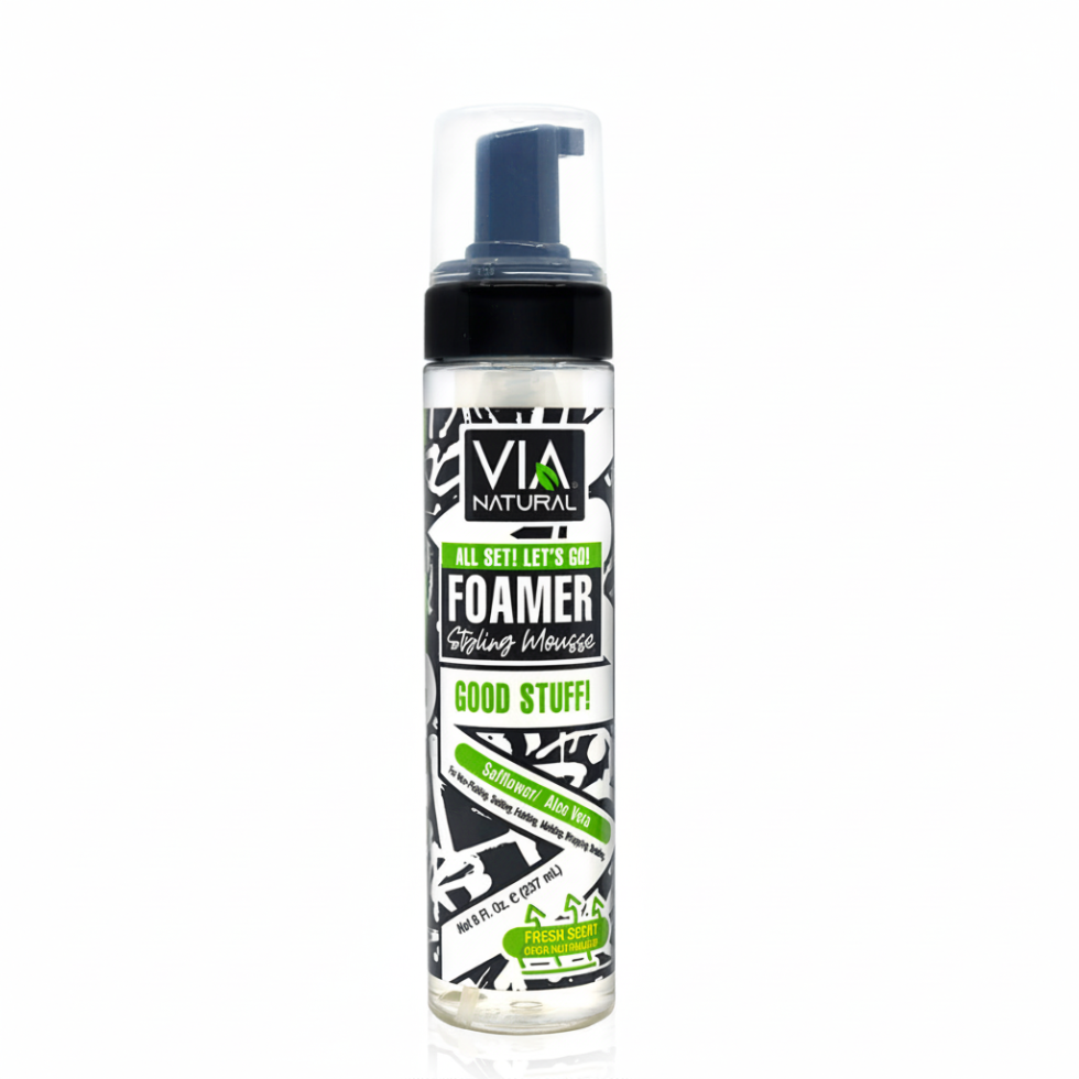 Via natural freestyle braid foamer 8oz provides flexible hold and control for braids styling