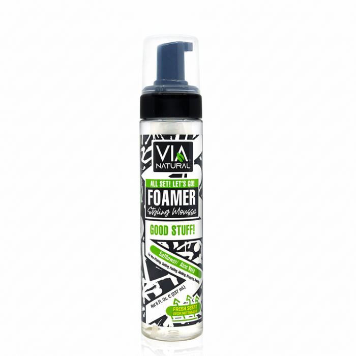 Via natural freestyle braid foamer 8oz provides flexible hold and control for braids styling