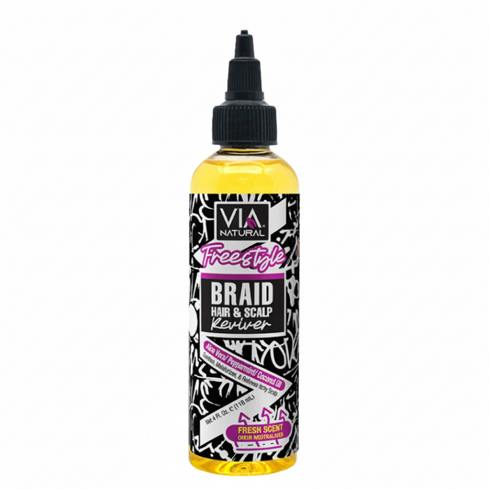 Via natural freestyle braid hair and scalp reviver 4oz soothes and refreshes protective styles