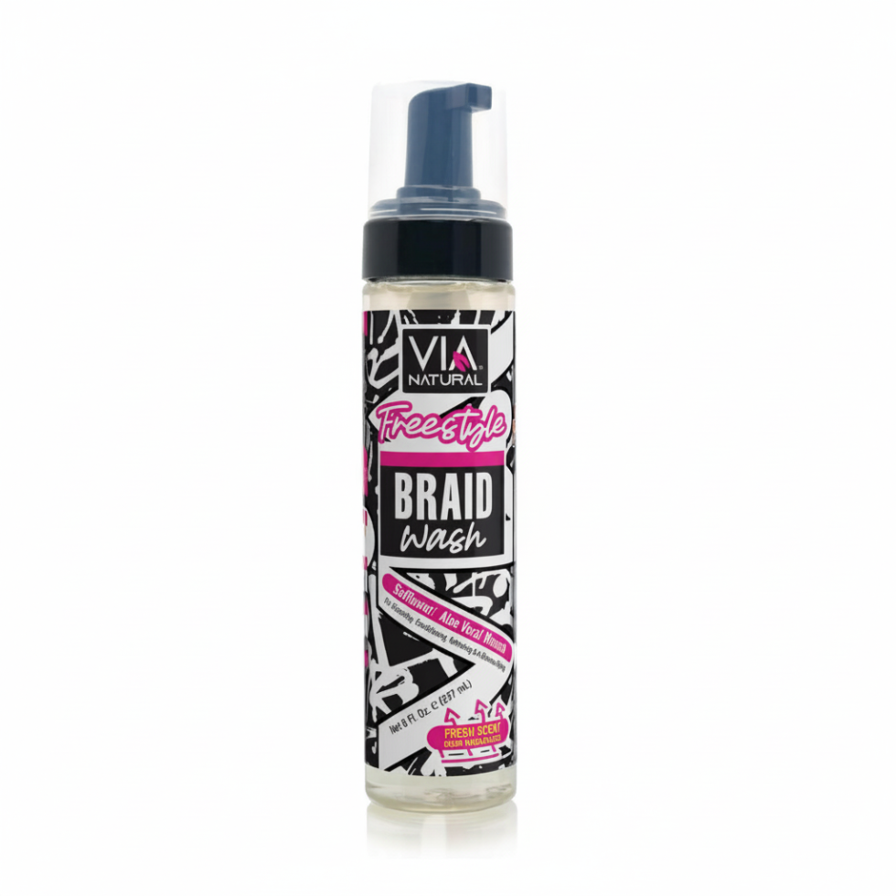 Via natural freestyle braid wash 8oz no rinse cleanser for braids and scalp care