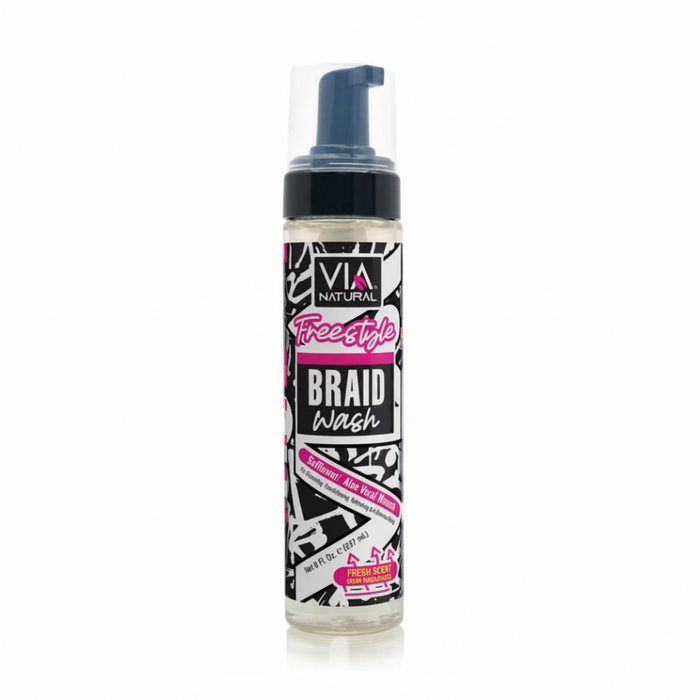 Via natural freestyle braid wash 8oz no rinse cleanser for braids and scalp care