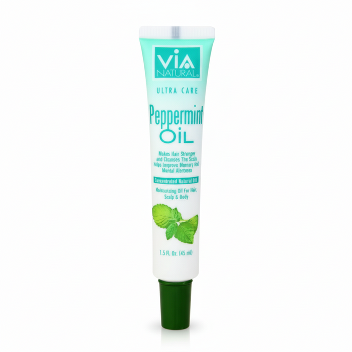 Via natural ultra care peppermint oil 1.5oz moisturizes hair scalp and body with cooling effect