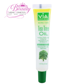 Via Natural Ultra Care Tea Tree Oil 1.5 fl oz | Hydrates & Purifies Hair, Scalp & Body