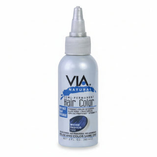 via natural 122 mood indigo semi permanent hair colour 4oz ammonia free deep indigo blue hair dye for shiny vibrant salon look