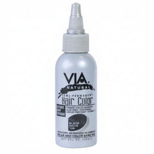 via natural 128 satin black semi permanent hair colour 4oz ammonia free smooth black hair dye for shiny elegant salon look