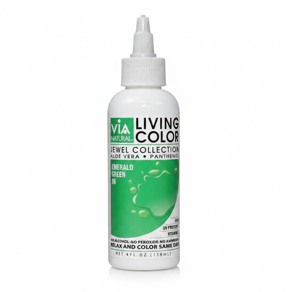 via natural living colors emerald green 96 semi permanent vibrant green hair color product