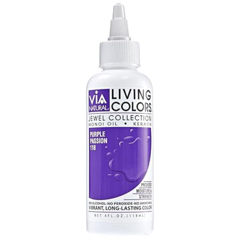 via natural living colors purple passion 118 semi permanent vibrant purple hair color product