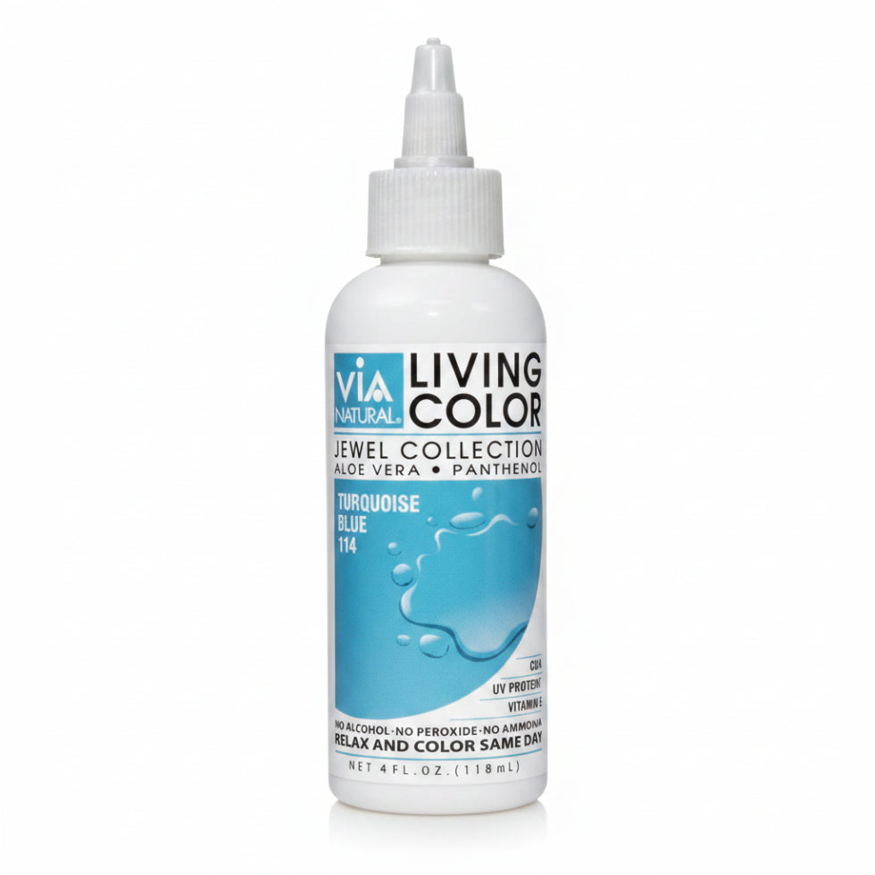 via natural living colors turquoise blue 114 semi permanent vibrant blue hair color product