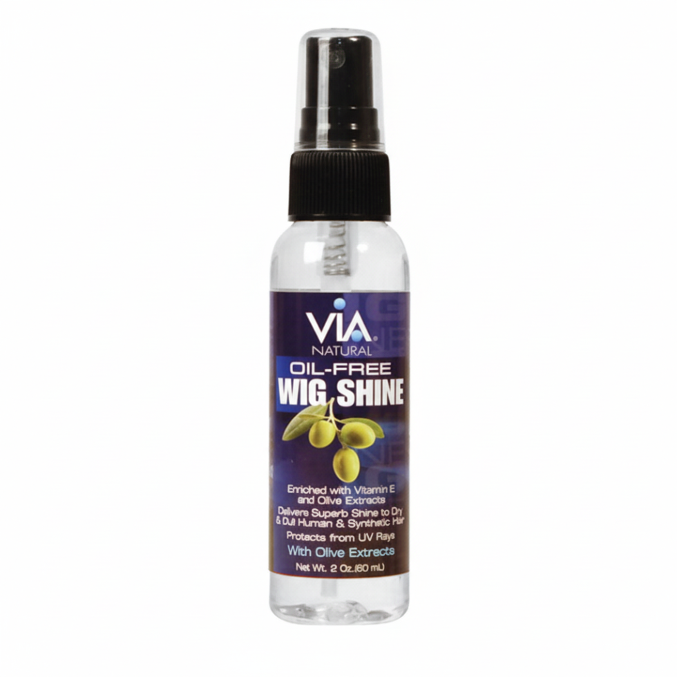 Via Natural oil free wig shine spray 2oz for wigs and extensions lightweight non greasy shine spray
