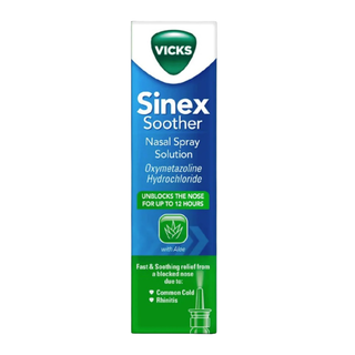 vicks sinex soother aloe 15ml nasal spray congestion relief blocked nose sinus relief soothing aloe nasal care product