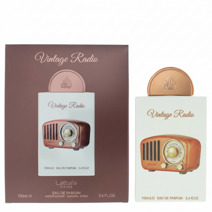 Vintage Radio Eau De Parfum 100ml by Lattafa Pride | Warm Woody Aromatic Unisex