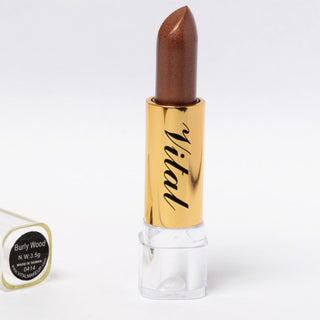 vital long lasting lipstick burly wood creamy matte nude brown lip colour smooth comfortable long wear makeup product