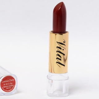 vital long lasting lipstick luscious cherry creamy matte deep cherry red lip colour smooth comfortable long wear makeup product