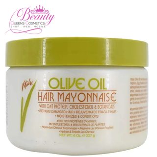 Vitale Olive Oil Hair Mayonnaise 8oz- Deep Repair Mask for Damaged & Dry Hair
