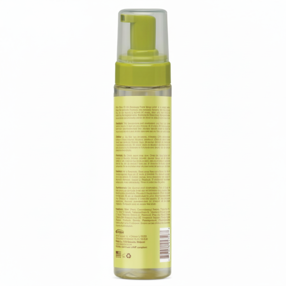 Vitale olive oil foam wrap lotion 8oz for soft hold shiny smooth frizz free healthy styled hair