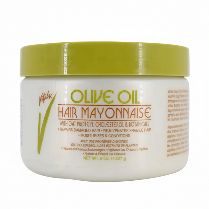 Vitale Olive Oil Hair Mayonnaise 8oz- Deep Repair Mask for Damaged & Dry Hair