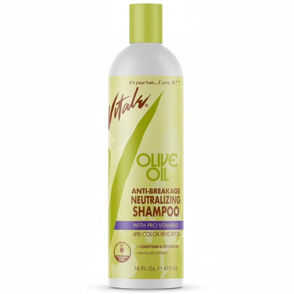 Vitale olive oil neutralizing shampoo 16oz for anti breakage pH balance post relaxer hair care