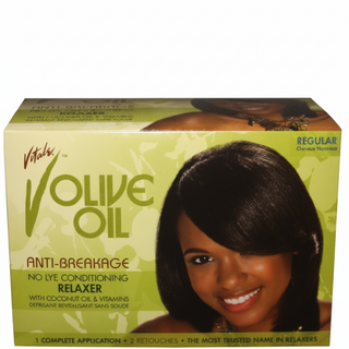 Vitale olive oil no lye conditioning relaxer regular formula complete application for smooth strong healthy hair