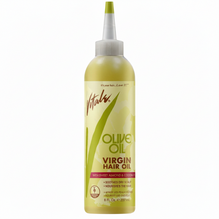 Vitale olive oil virgin hair oil for deep nourishment shine softness and healthy strong hair care