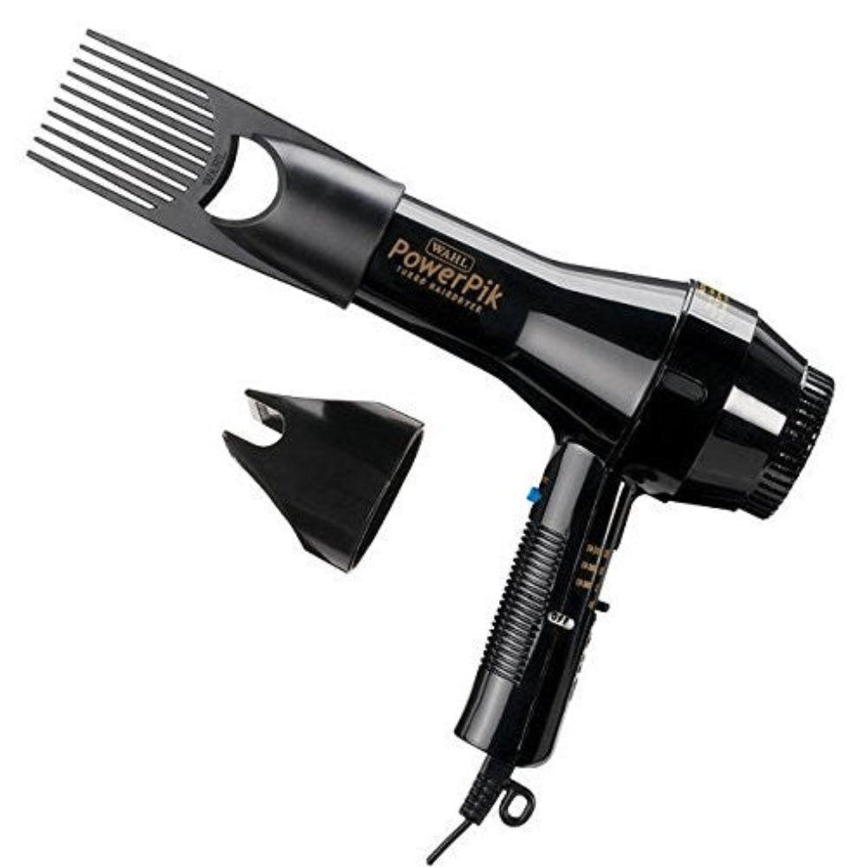 wahl afro power pik hair dryer 1250w with pik attachment curly afro hair styling dryer