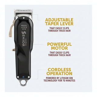 wahl cordless senior 5 star series professional fade hair clipper barber bulk cutting tool