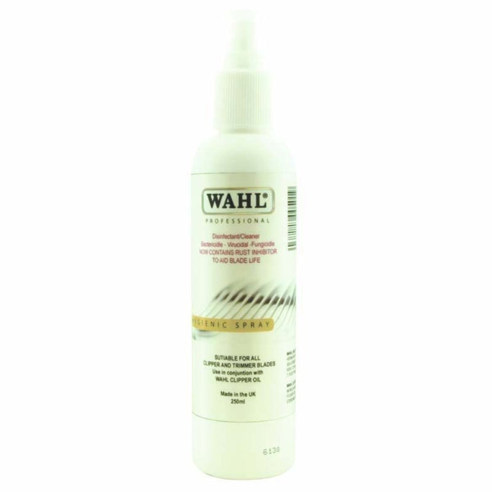 wahl hygienic spray 250ml clipper trimmer blade cleaning disinfectant barber maintenance spray