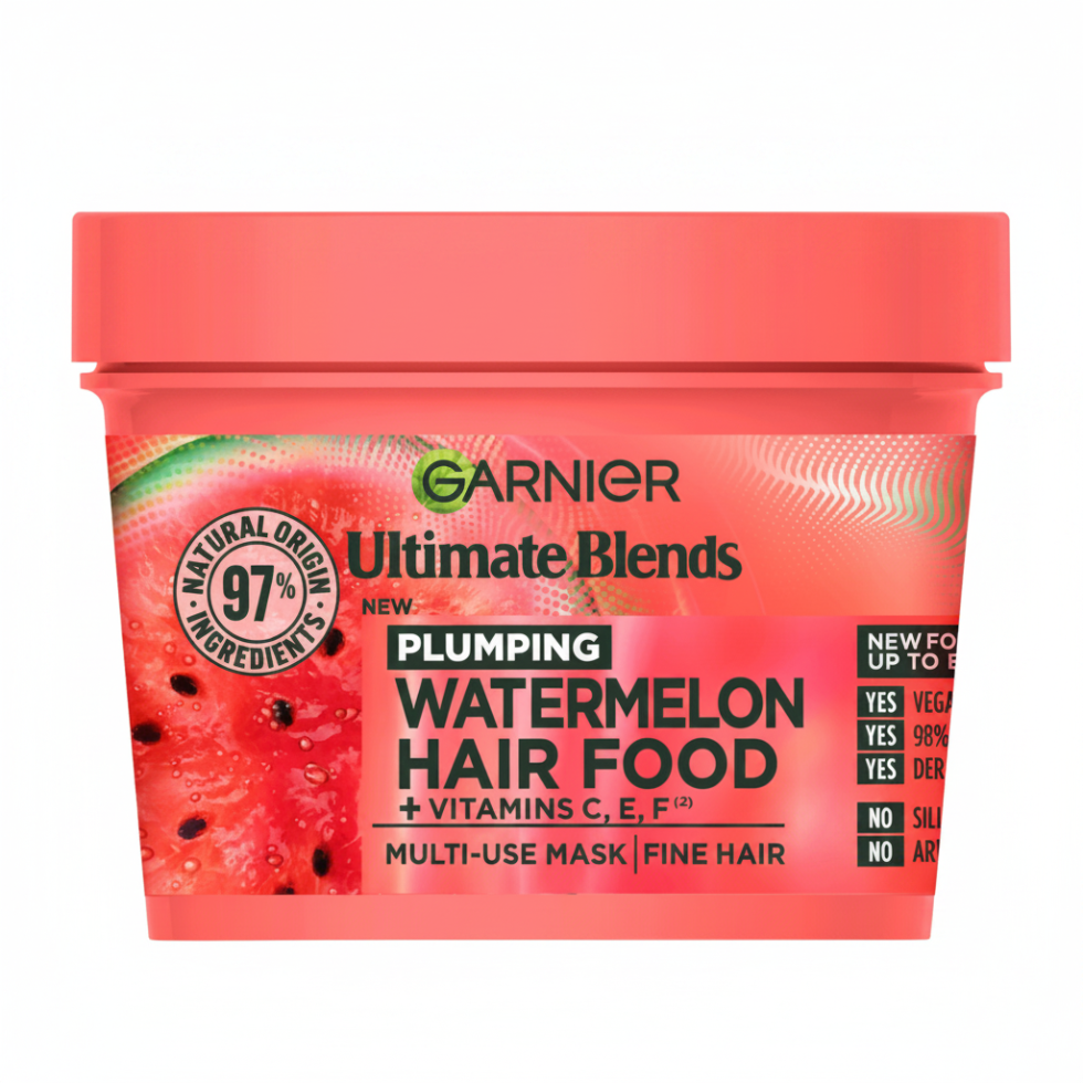 watermelon hair food 3in1 mask for fine hair lightweight hydration soft bouncy shiny volumized hair