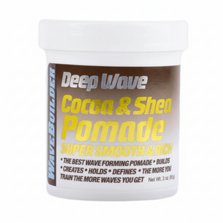 wavebuilder cocoa and shea pomade 3oz super smooth rich hair pomade for wave definition strong hold shine hydration styling product
