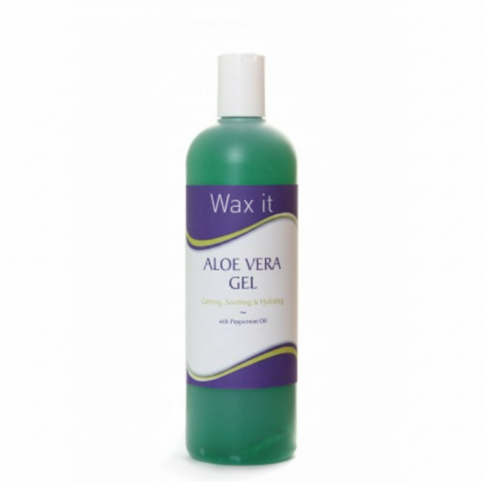 wax it aloe vera gel peppermint oil 500ml soothing hydrating cooling post wax skin care gel