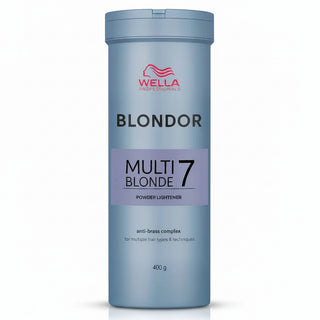 Wella Blondor Multi Blonde 7 Powder Lightener 400g for professional blonde highlights balayage and hair lightening services**