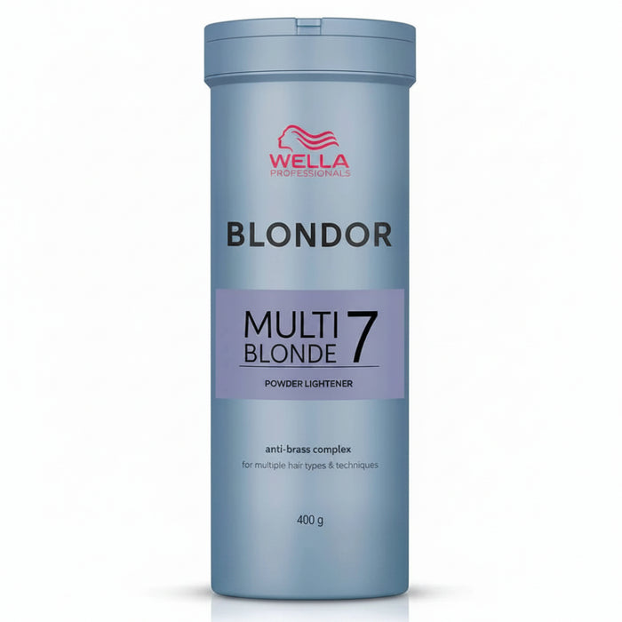 Wella Blondor Multi Blonde 7 Powder Lightener 400g for professional blonde highlights balayage and hair lightening services**