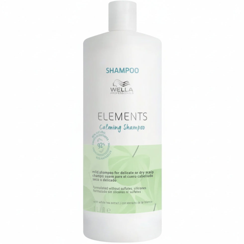 Wella Elements Calming Shampoo 1000ml gentle cleansing shampoo for sensitive scalp hydration comfort and healthy hair**