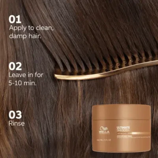 Wella Ultimate Smooth Hair Mask 500ml deep nourishment frizz control smooth shiny hair