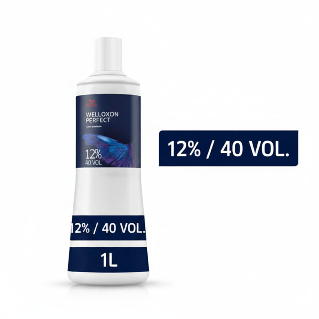 Wella Welloxon Perfect 12 Percent 40 Vol Developer 1000ml for high lift blonde hair coloring and bleaching services