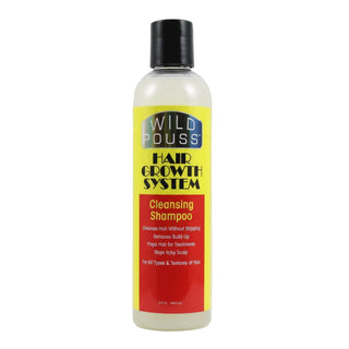 wild pouss hair growth system cleansing shampoo 236.5ml deep cleansing scalp care strengthening hydrating shampoo supports healthy hair growth soft clean manageable hair product