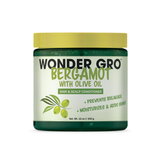 Wonder Gro bergamot with olive oil hair and scalp conditioner hydrates and strengthens hair 
