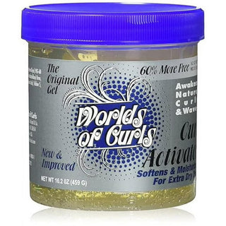 worlds of curls curl activator gel 459g extra dry hair moisturize soften define shiny curls
